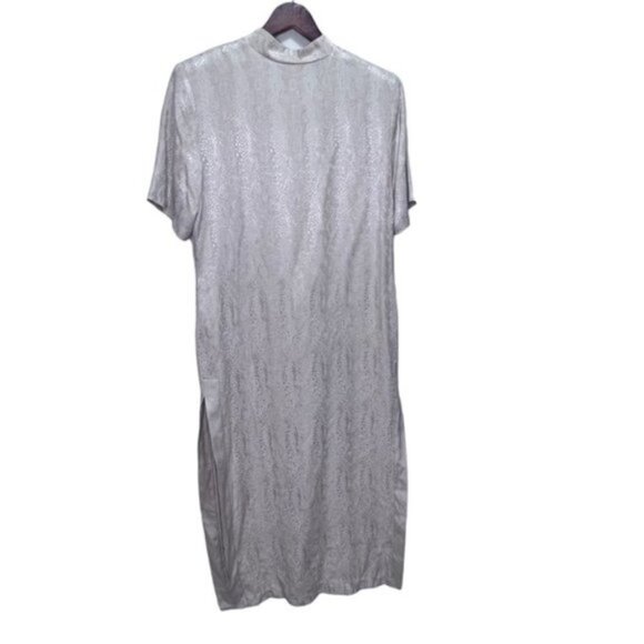 Vintage Jessica Open High Split Shirt Maxi Dress Snakeskin Print Size 10 Mobwife - Picture 2 of 13